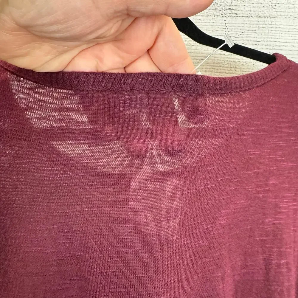 Cato Women's Maroon Soft Fall Long Sleeve Tunic Top Size Large